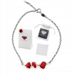  Karkötő Korall Természetes Kő Ezüst 925 Oxidált Ajándék Kézzel Készített