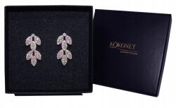 Kokonet Esküvői fülbevaló strasszokkal kirakott levelekkel, gyönyörű (8-0300)