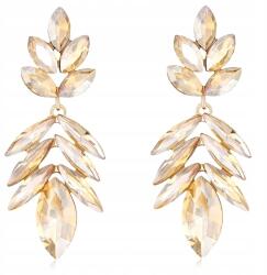 Kokonet Függő fülbevaló tű halszálka levelek pezsgő könnycsepp arany csillogás (3-0380)