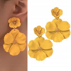 Kokonet Sárga virágos fülbevaló nyárra arany lógós mutatós Könnyű (3-0545)