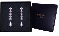 Kokonet Hosszú fülbevaló Gyöngyökkel elegáns csillogó könnycsepp virágok strasszok osztály (8-0589)