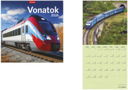 TopTimer Falinaptár 29x29 cm Vonatok 2026 (26T980025A)