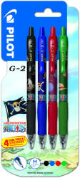 Pilot G2 Rollertoll Készlet 0, 7 mm 4 Szín/Készlet Bliszterben One Piece Matricával (AAD731)
