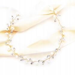 Kokonet Ékszeres Hajpánt esküvői fejdísz cirkónia gyöngyök Finom (4-0078)