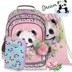 DERFORM Pandás iskolatáska hátizsák SZETT - Dream