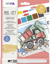  Heyda Színező 15x13 cm 10 Mintával Vízzel Tölthető Ecsettel Járművek (BP158040606)