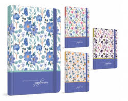  Gipta Beíró 13x21 cm 120 Lapos Keményfedeles Vonalas Purple Notes Vegyes Minta (BP81903090)