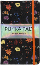 Pukka Pad Keményfedeles Notesz A/5 192 Lapos Vonalas Gumipánttal Belső Zsebbel Bloom Fekete (A17357BL2)