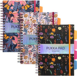 Pukka Pad Spirálfüzet B/5 100 Lapos Vonalas 3 Regiszteres Project Book Bloom Vegyes Mintákban (A15546021)