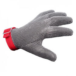 Ganteline Lánckesztyű Fémgyűrűs Ötujjas (Piros, M) (GAN4488)