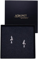 Kokonet Apró kis rövid fülbevaló kristályokkal aranyos szerény csillogó esküvő (KRÓTKIE wiszące kolczyki cyrkonie kryształki)