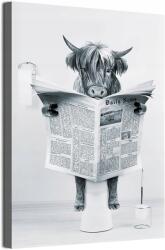  Vászonkép poszter Bika a WC-n Wc fali dekoráció 30x40 cm (J1692)
