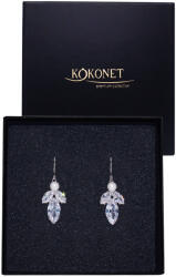 Kokonet Ezüst fülbevaló gyöngyházzal minimalista elegancia Swarovski esküvő (Wysokiej jakości wiszące SREBRNE)