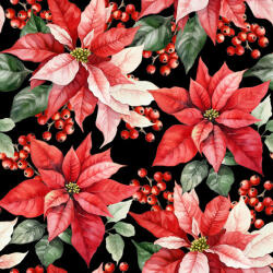 Ti-Flair Szalvéta 33x33 cm 3 Rétegű 20 Lap/Csomag Julestjerne Black Tél (AAD999)