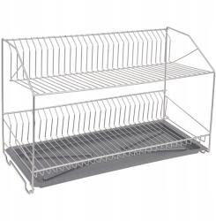 Zbychpol Edényszárító tálca 2 szintes 60 cm csepegtető ezüst (5907800102345)