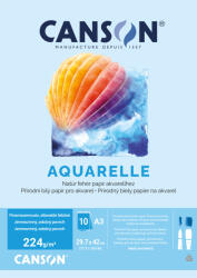 Canson Akvarell Papírtömb A/3 224 Gramm Álló Fejben Ragasztott 10 Ív/Tömb (C602308003)