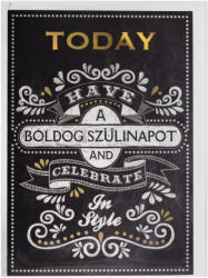  Szülinapi Képeslap Magyar Felirattal 13x19 cm (QX363167)