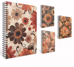 GIPTA Spirálfüzet 17x24 cm 100 Lapos Négyzetrácsos Brown Book Vegyes Minta (BP153902070)