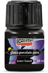  Pentart Üveg- és Porcelánfesték 30 ml Fekete (PC21347)