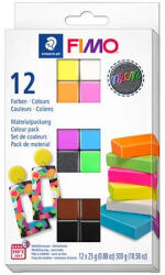 FIMO Süthető Gyurma Készlet Leather Effect 12x25 gramm Neon (AAC491)