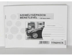  Személygépjármű Menetlevél A/5 100 Lapos Fekvő D. GÉPJ. 36 (BP401900000)