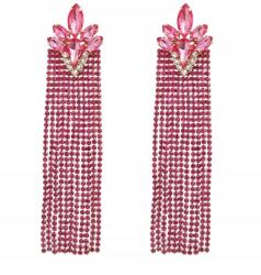 Kokonet Rózsaszín fülbevaló Stiftes rövid hosszú 2in1 levehető fényes glam hosszú (3-0507)