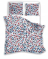Faro Ágynemű garnitúra 140X200+70X90 mikroszálas fehér, piros virágokkal (006)