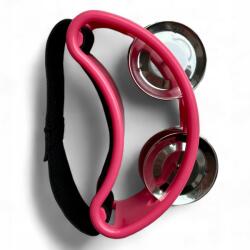 Kazoo Polska Tamburin Lábtartó rózsaszín dupla 4 pár gumis tányér a lábhoz (TASR-01)