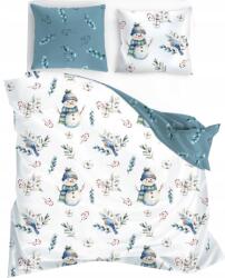 Strefa Spania Karácsonyi ágynemű szett 220x200 kétoldalas kék fehér hóember (sca061220)