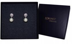 Kokonet Esküvői fülbevaló gyöngyökkel, ezüst, cirkóniákkal (Kolczyki na ŚLUB z perłami srebrne z cyrkonia)