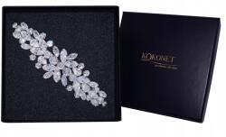 Kokonet Ezüst színű, strasszokkal díszített mandzsettagomb, gyönyörűen csillog az oldalsó hullámokhoz (Srebrna spinka ozdoba do włosów fale)