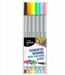 kidea Vékony neon tollak Kidea 6 színben, fém jegyzettömb (CIN6KKA)