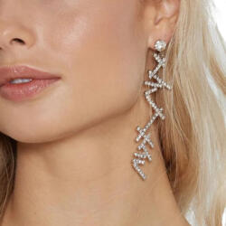 Kokonet Szabálytalan fülbevaló cirkóniákkal egyedi tört ezüst csillogó (3-0362)