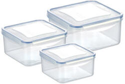 Tescoma FRESHBOX Négyzet alakú ételtároló doboz, 3 db, 0.4, 0.7, 1.2 l