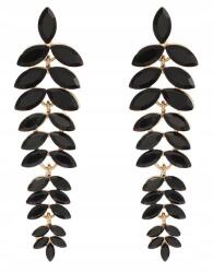 Kokonet Arany fekete levél fülbevaló hosszú Lógó estélyi stift elegáns (3-0414)