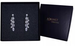 Kokonet Ezüst fülbevaló esküvői levelek swarovski kimenet (8-0426)