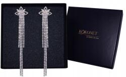 Kokonet Hosszú fülbevaló ezüst levelek kristályok Eredeti (Kolczyki ślubne srebrne dla PANNY MŁODEJ)