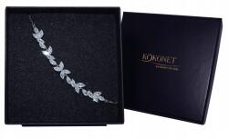 Kokonet Karkötő állítható ezüst levelek esküvő Gyönyörű ajándék (Bransoletka ślubna z regulacją)