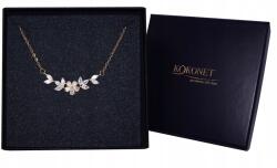 Kokonet Arany virágos nyaklánc levelekkel, finom aranyozott ékszer láncon (8-0612)