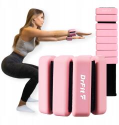 DrFit szilikon súlyzó bokára/csuklóra, állítható, 2x 0, 45kg, rózsaszín (CIĘŻARKI NA KOSTKI NADGARSTKI 2X0,45KG RÓŻOWE)