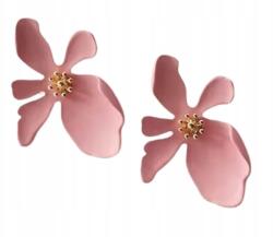 Kokonet fülbevaló virágok tavasz nyár akril pasztell rózsaszín púder a fülnél (3-0398)