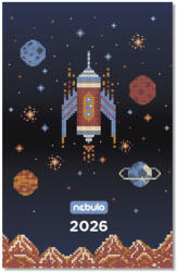 NEBULO Zsebnaptár NEBULO A/6 heti papírborítós Space Game 2026 (TZSN-A6-26-D7) - papir-bolt