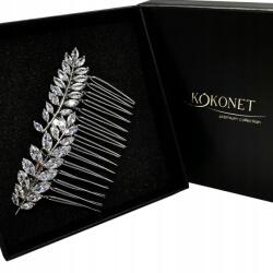 Kokonet Ezüst színű, levél mintás fésű gyémánt cirkónia kövekkel (4-0084)