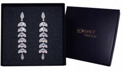 Kokonet Esküvői fülbevaló lógó levelek Ezüst strasszok (8-0435)