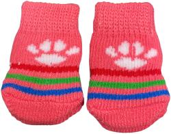 Nunbell Tappancsos rózsaszín kutyazokni, csúszásgátló talppal, L-es