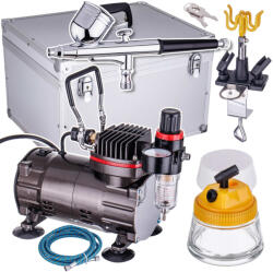 Technic Komplett airbrush készlet kompresszorral hordozó kofferben TC Technic AK-100