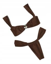 Shein Kétrészes Fürdőruha Dekoratív Szegecsekkel Barna L 1HI