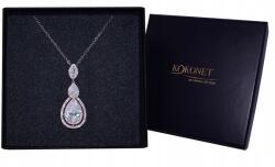 Kokonet Elegáns mandula alakú ezüst nyaklánc Swarovski kristállyal Esküvőre is (Naszyjnik ślubny srebrny migdał SWAROVSKI)