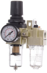 TC Technic Levegő előkészítő egység - légszűrő, reduktor, automatikus olajozó 1/4" Technic AC2010-02