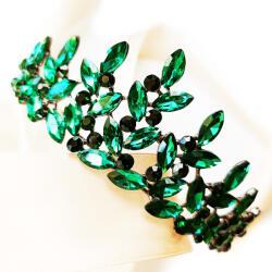 Kokonet Zöld korona diadém tiara fekete jelmez Bál esküvő farsangi party (EFEKTOWNA gustowna tiara diadem)